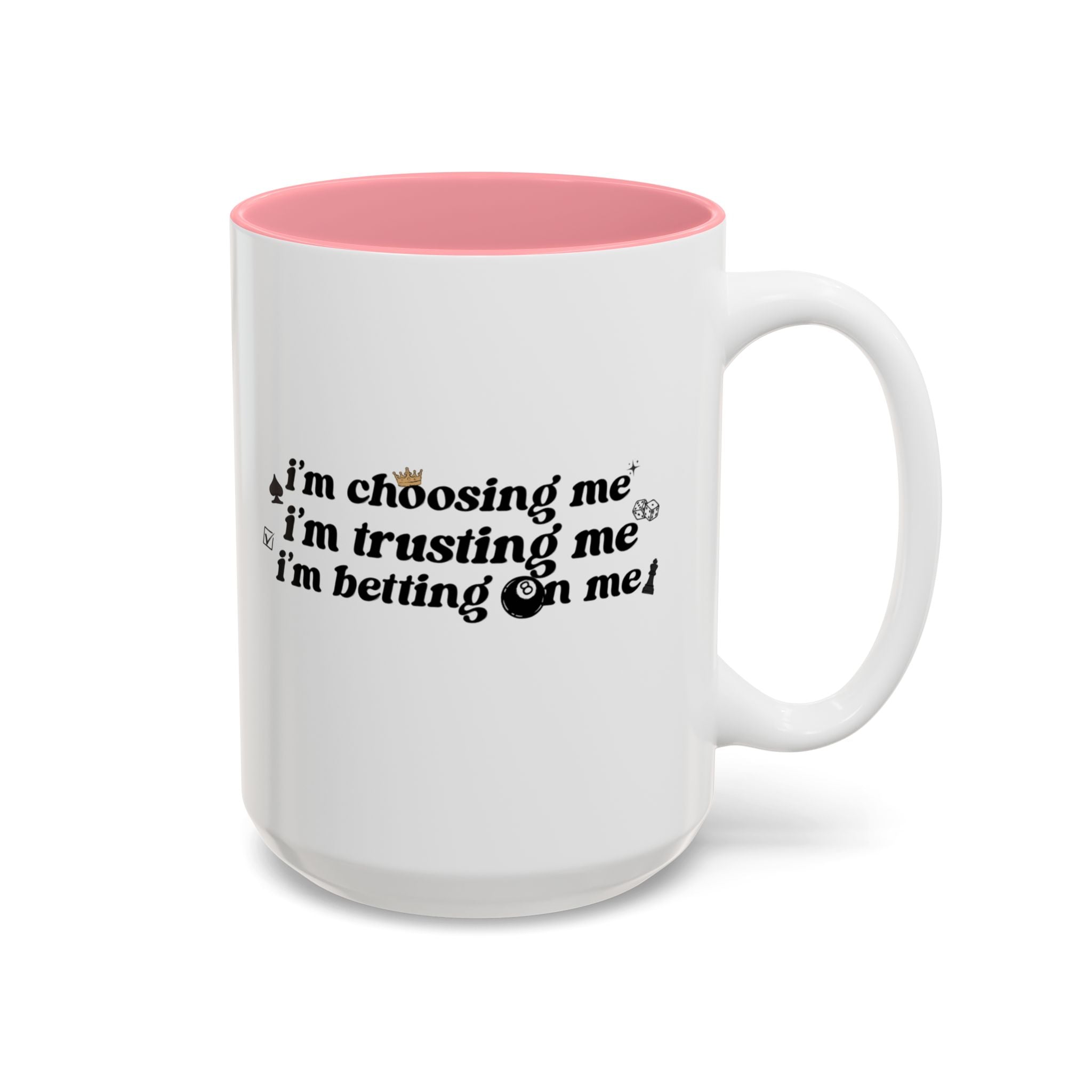 Betting on Me 8-Ball Accent Mug | Motivational Coffee Mug for Creators & Entrepreneurs (11oz/15oz)