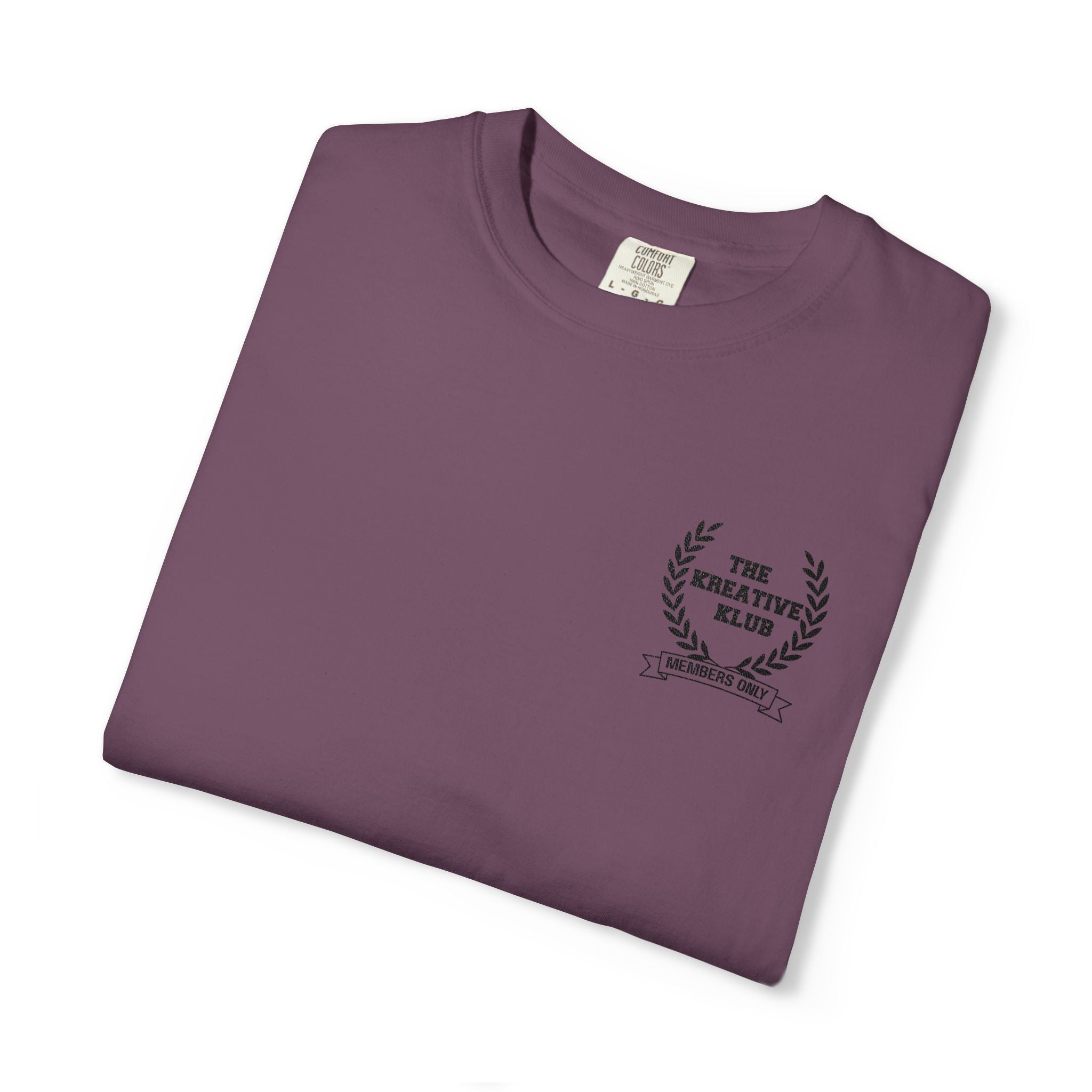The Kreative Klub Members Only Embroidered (with sleeve) Comfort Colors Single Sided Tee