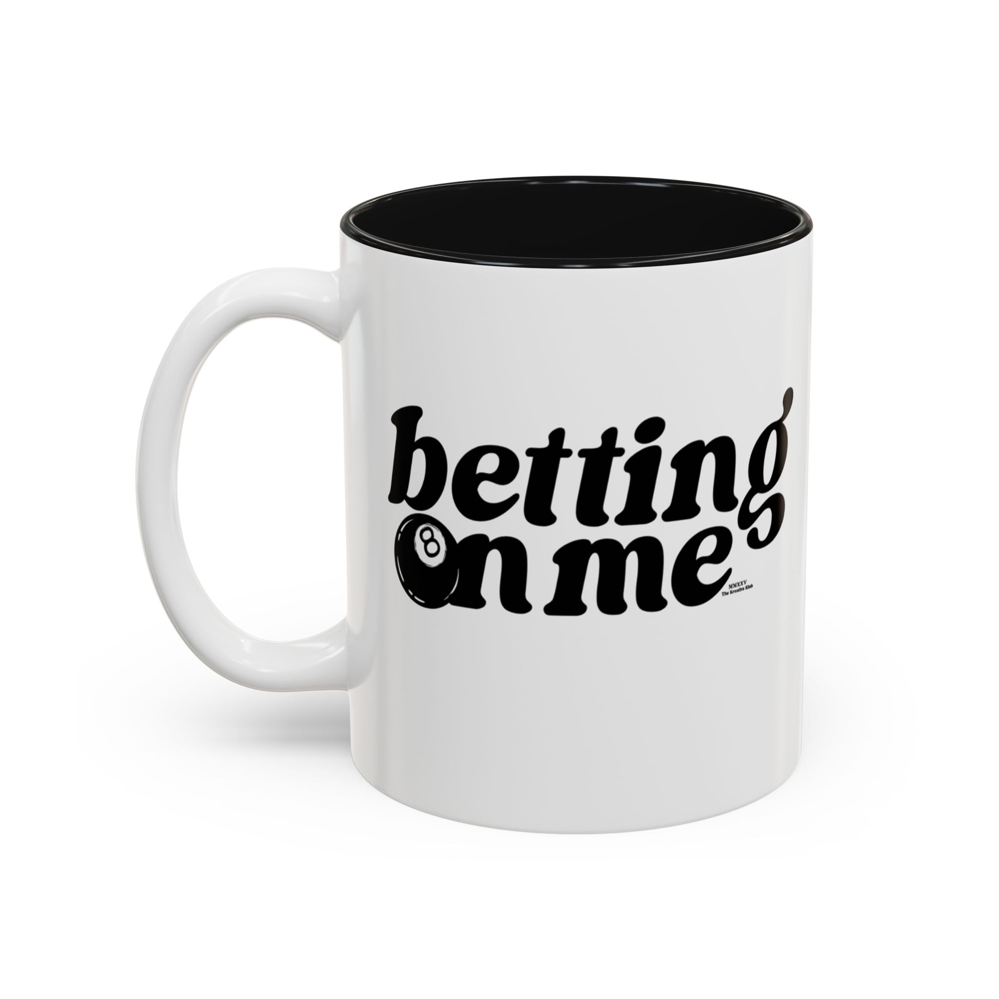 Betting on Me 8-Ball Accent Mug | Motivational Coffee Mug for Creators & Entrepreneurs (11oz/15oz)