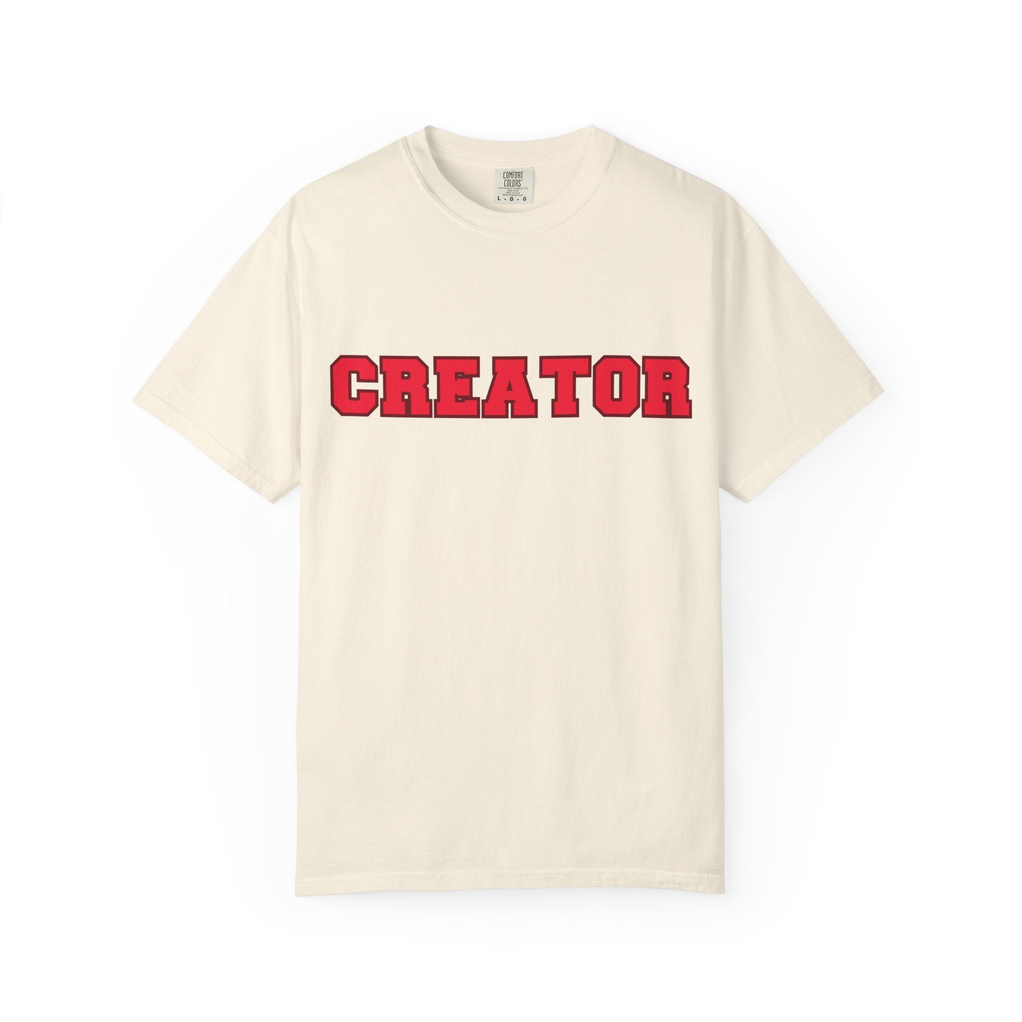 CREATOR Block Varsity Letters, Comfort Colors Tee