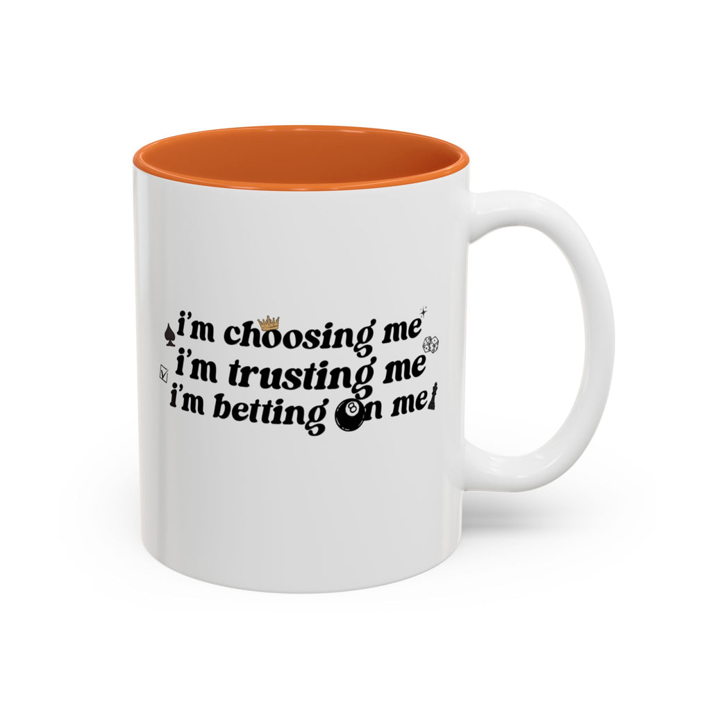 Betting on Me 8-Ball Accent Mug | Motivational Coffee Mug for Creators & Entrepreneurs (11oz/15oz)