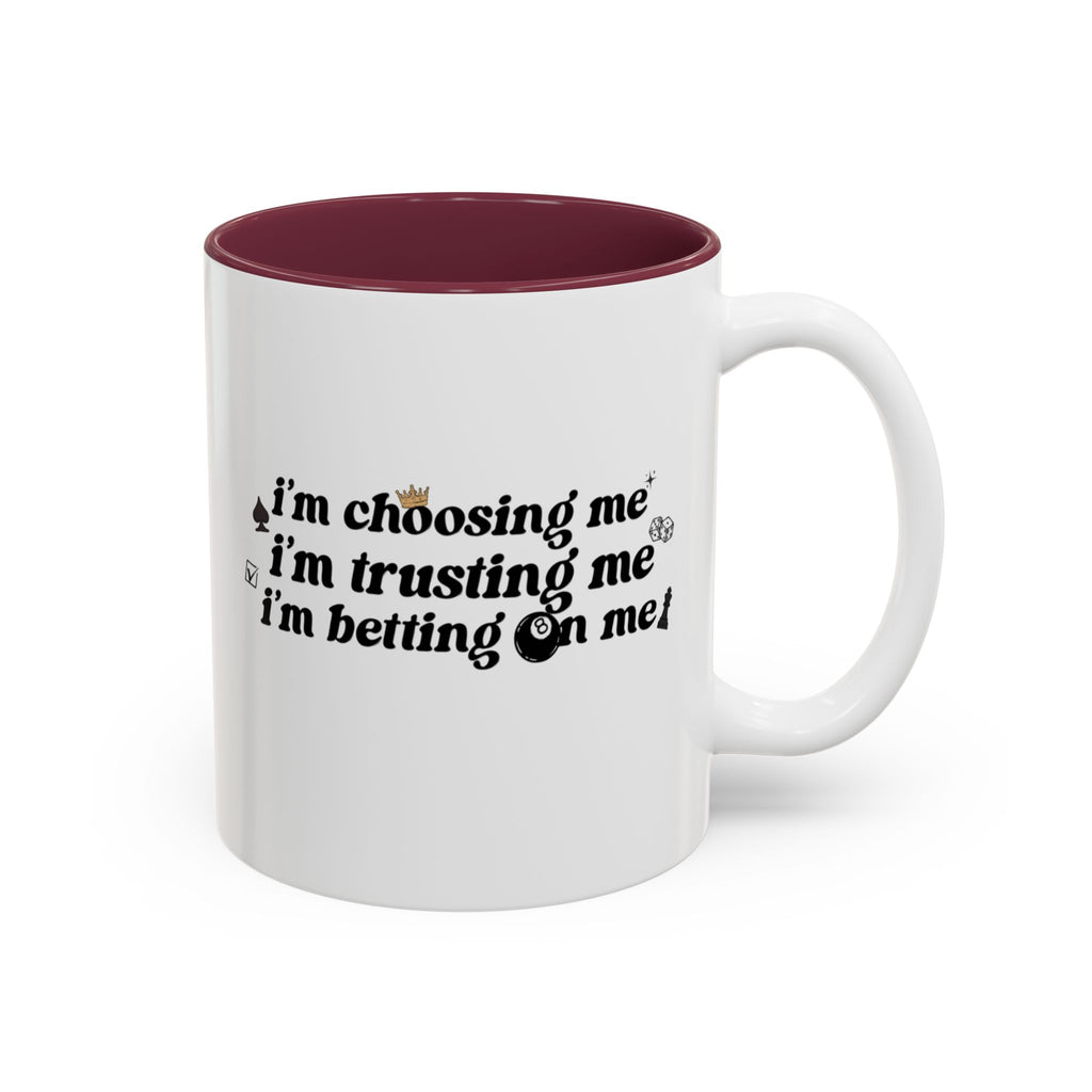 Betting on Me 8-Ball Accent Mug | Motivational Coffee Mug for Creators & Entrepreneurs (11oz/15oz)