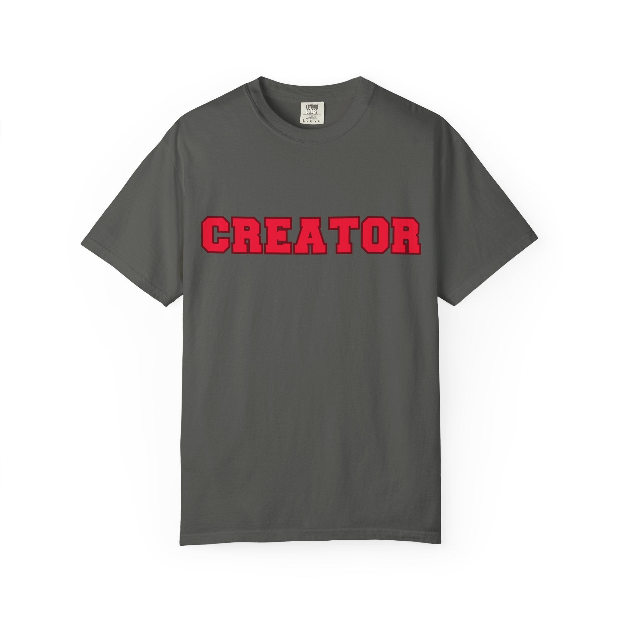 CREATOR Block Varsity Letters, Comfort Colors Tee