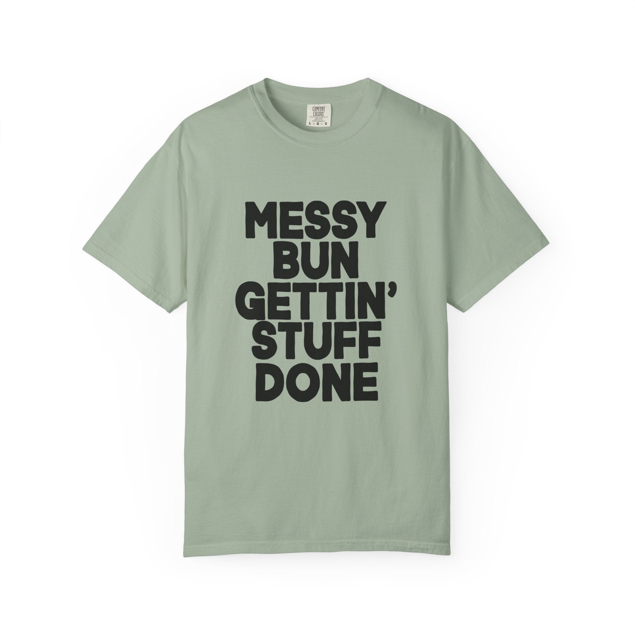 Messy Bun Shirt, Retro Productivity Graphic Tee for Women