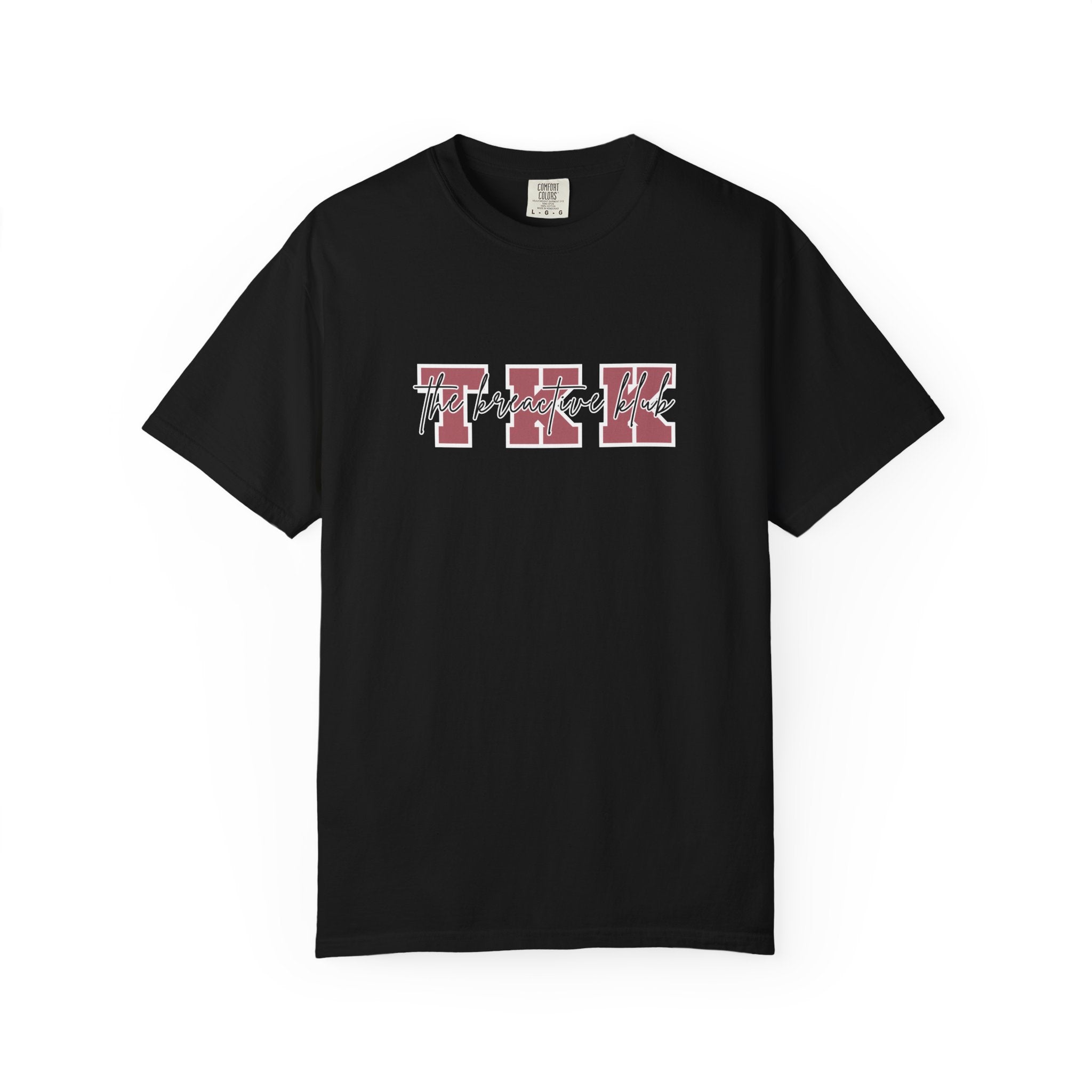 TKK Block Initials (Pink & White) Comfort Colors  Single Sided Tee