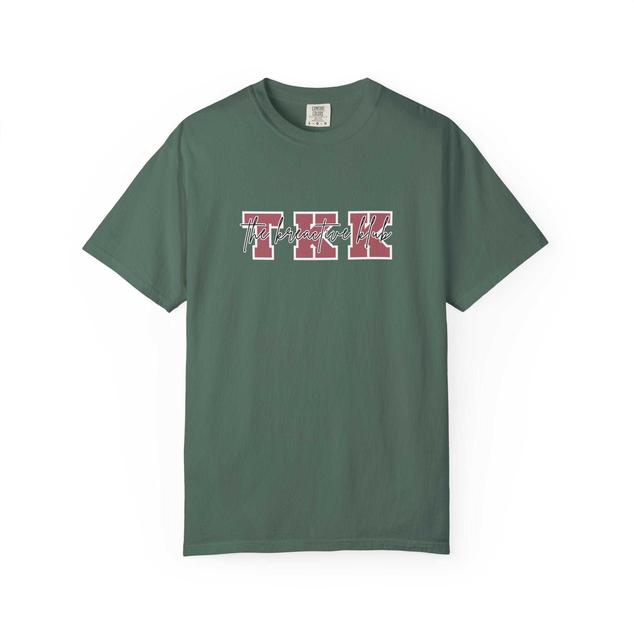 TKK Block Initials (Pink & White) Comfort Colors  Single Sided Tee