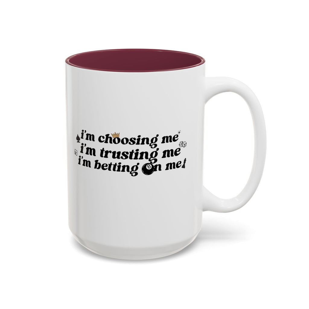 Betting on Me 8-Ball Accent Mug | Motivational Coffee Mug for Creators & Entrepreneurs (11oz/15oz)