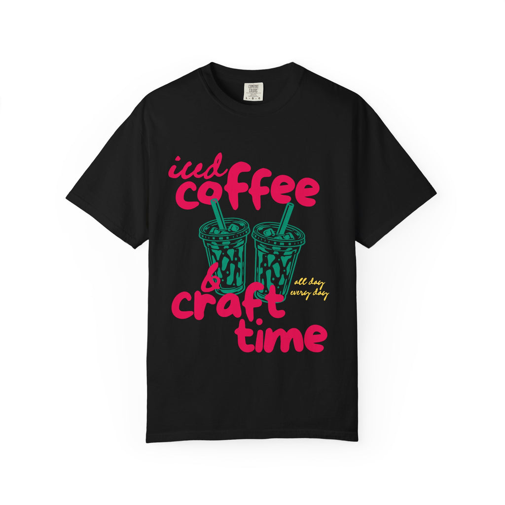 Iced Coffee and Craft Time Comfort Colors Single Sided Tee