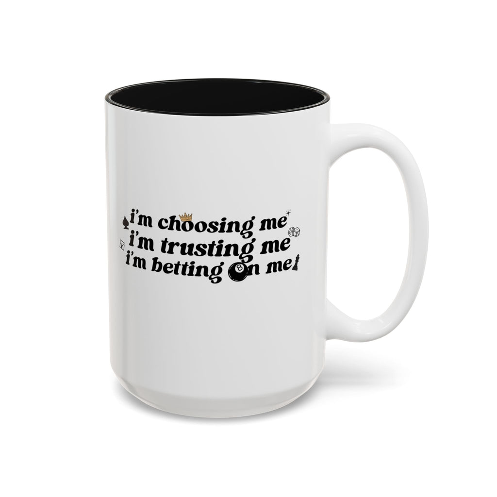 Betting on Me 8-Ball Accent Mug | Motivational Coffee Mug for Creators & Entrepreneurs (11oz/15oz)