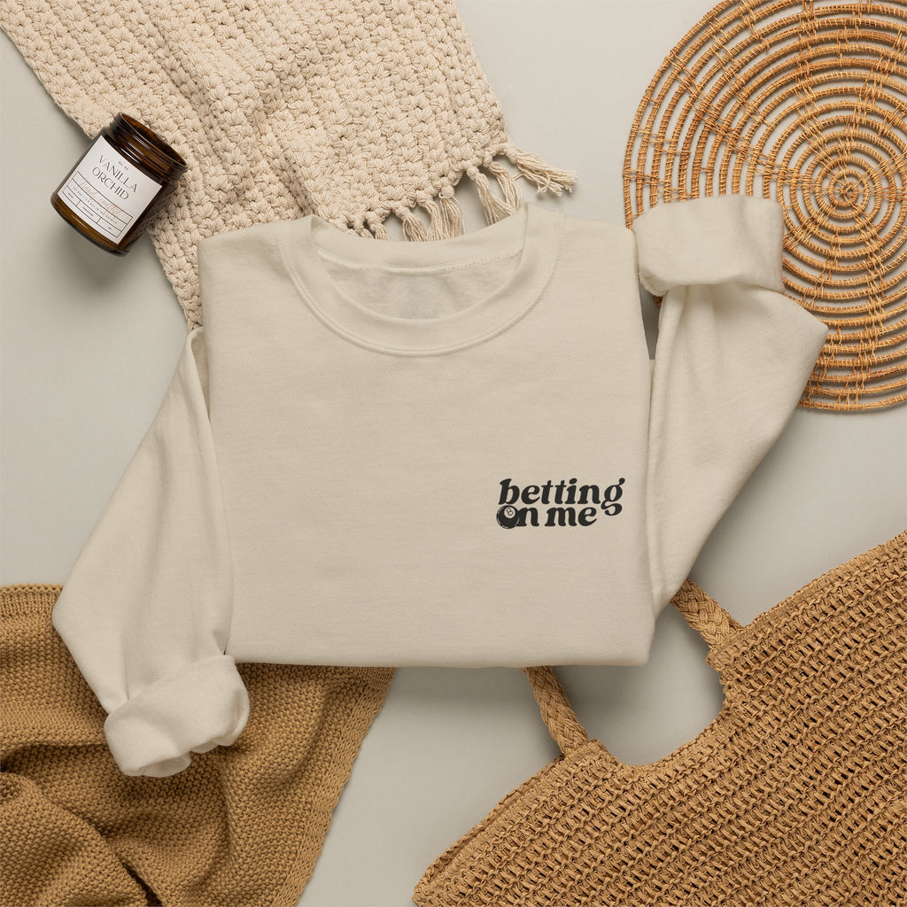 Betting on Me Magic 8 Ball Gildan 18000 Double Sided Sweatshirt