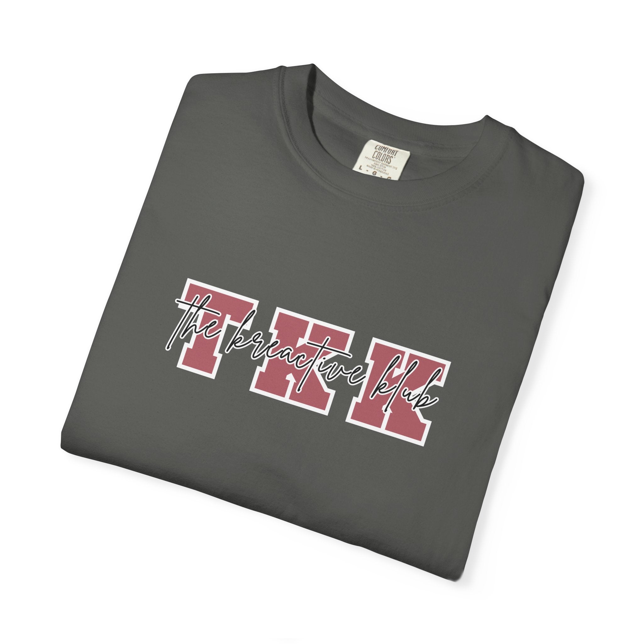 TKK Block Initials (Pink & White) Comfort Colors  Single Sided Tee