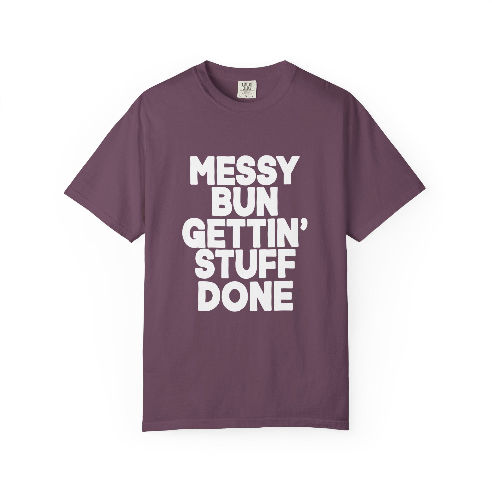 Messy Bun Shirt, Retro Productivity Graphic Tee for Women