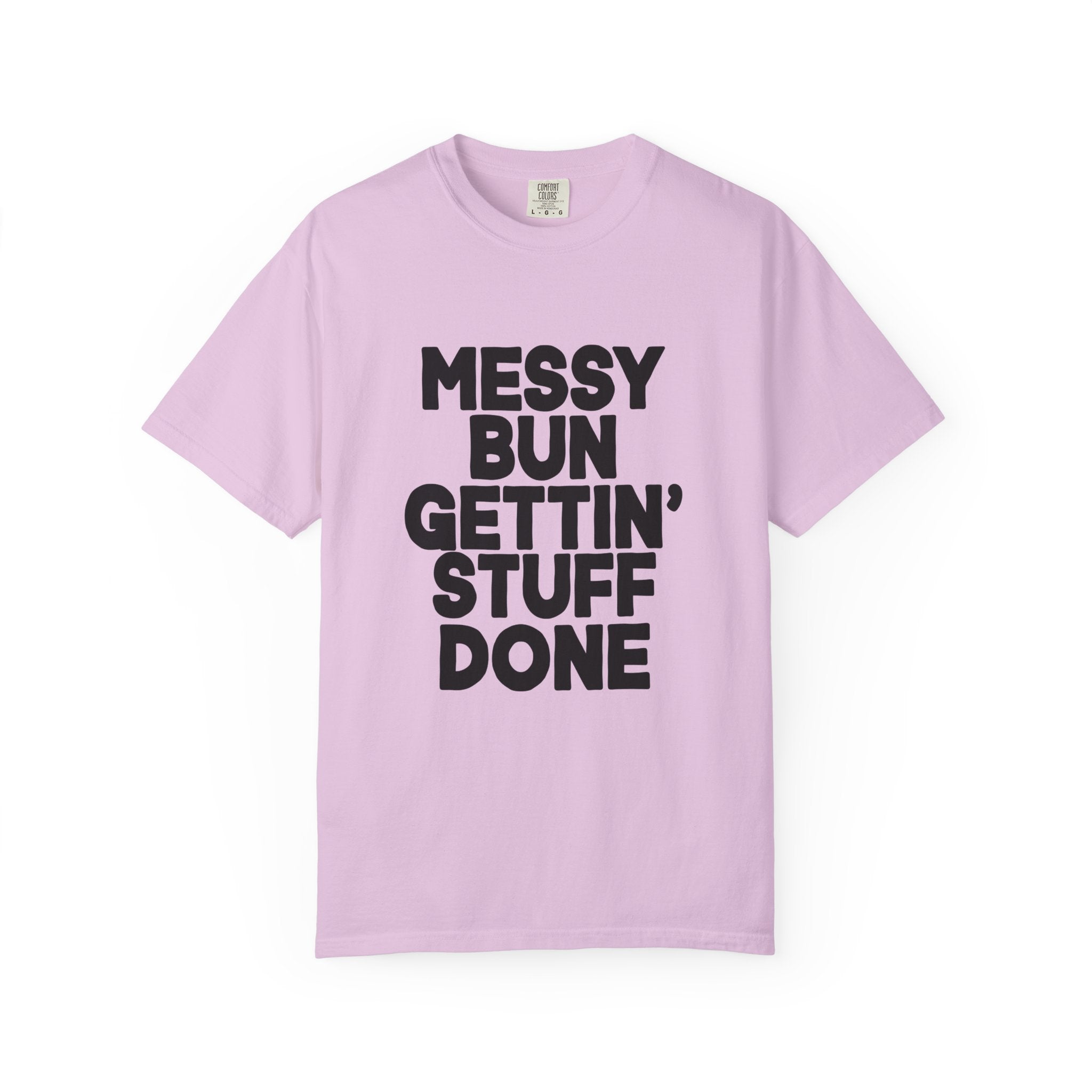 Messy Bun Shirt, Retro Productivity Graphic Tee for Women