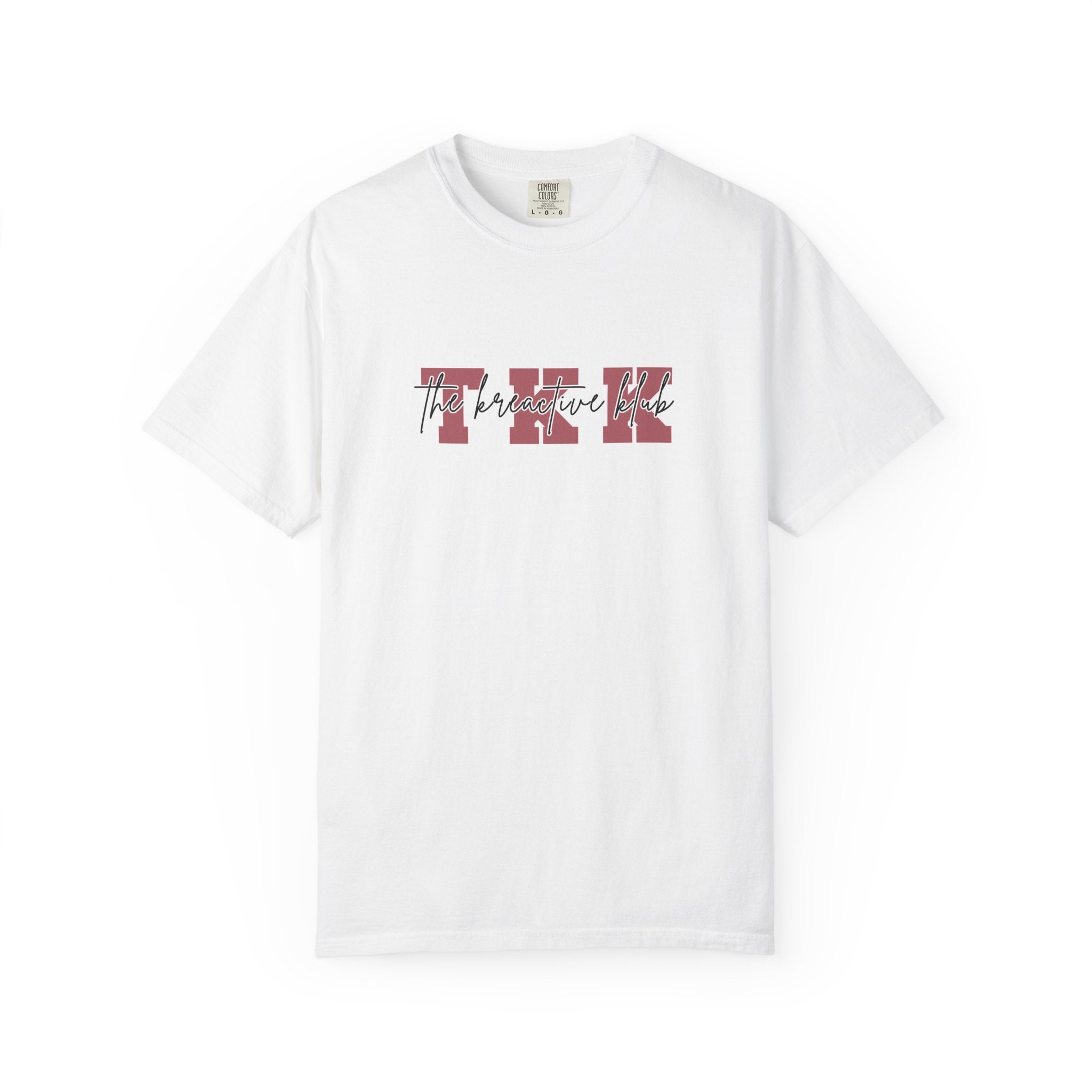TKK Block Initials (Pink & White) Comfort Colors  Single Sided Tee