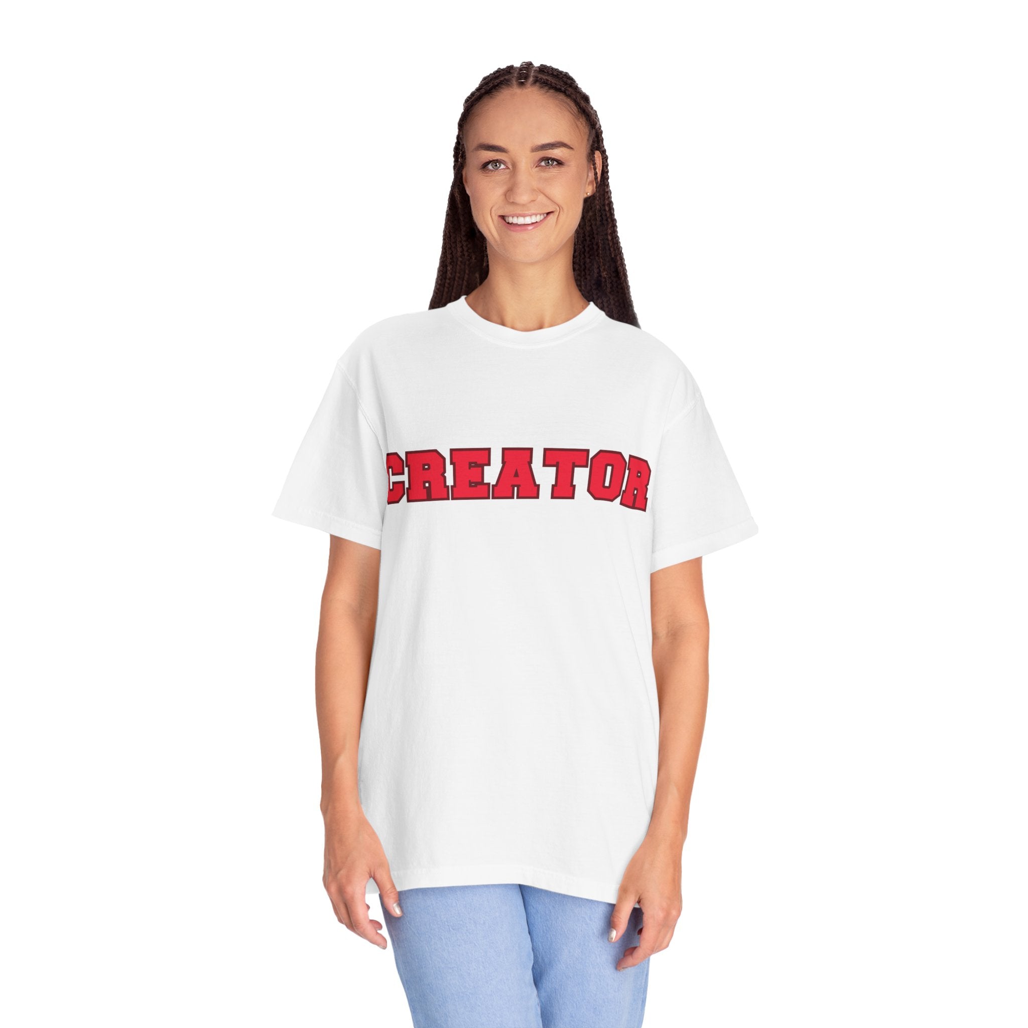 CREATOR Block Varsity Letters, Comfort Colors Tee