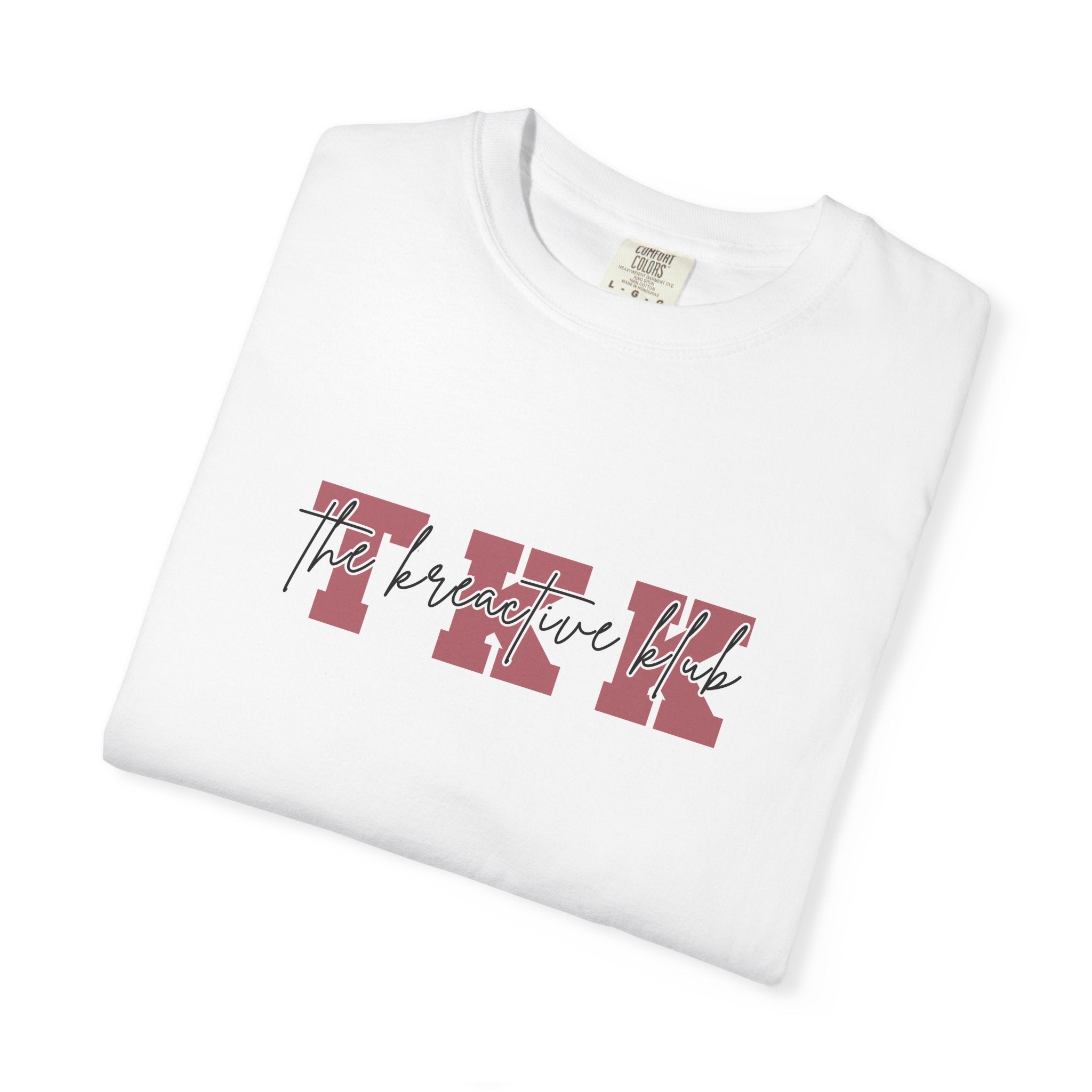 TKK Block Initials (Pink & White) Comfort Colors  Single Sided Tee
