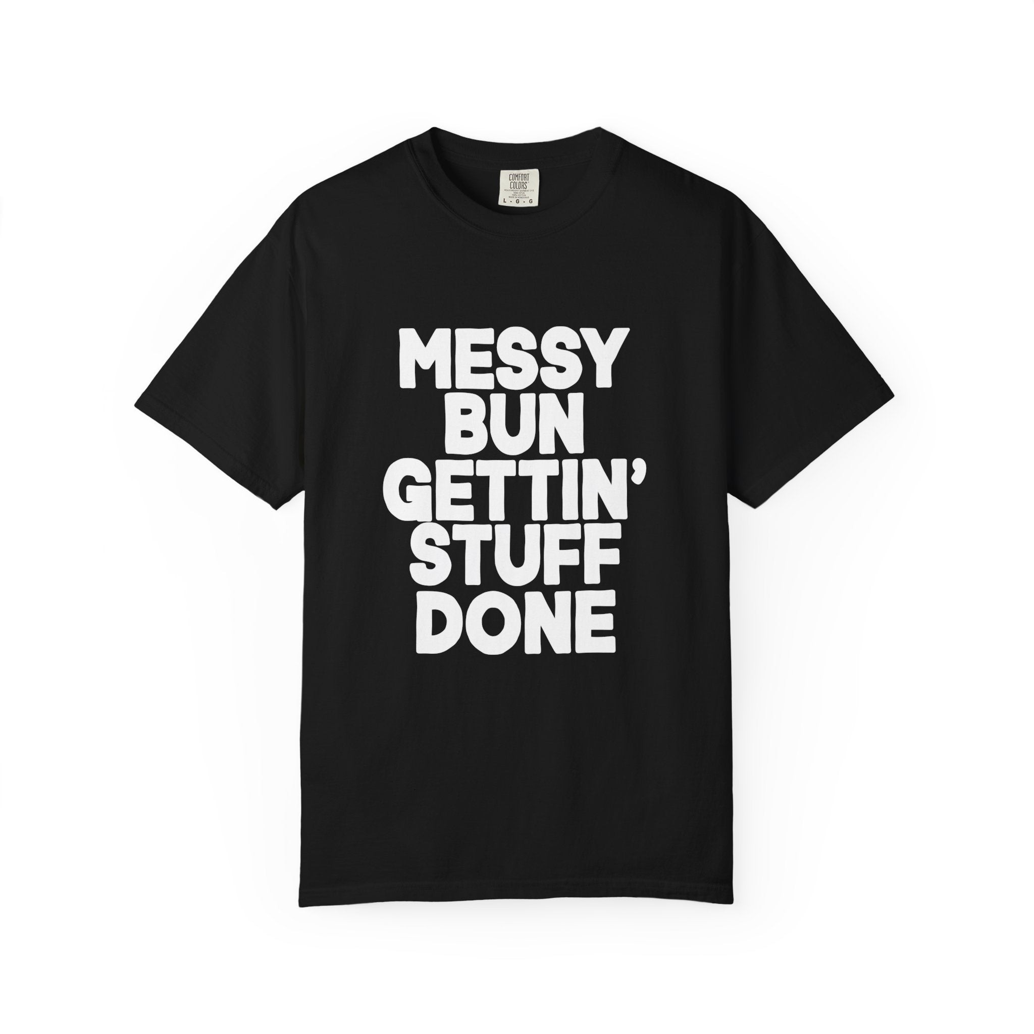 Messy Bun Shirt, Retro Productivity Graphic Tee for Women