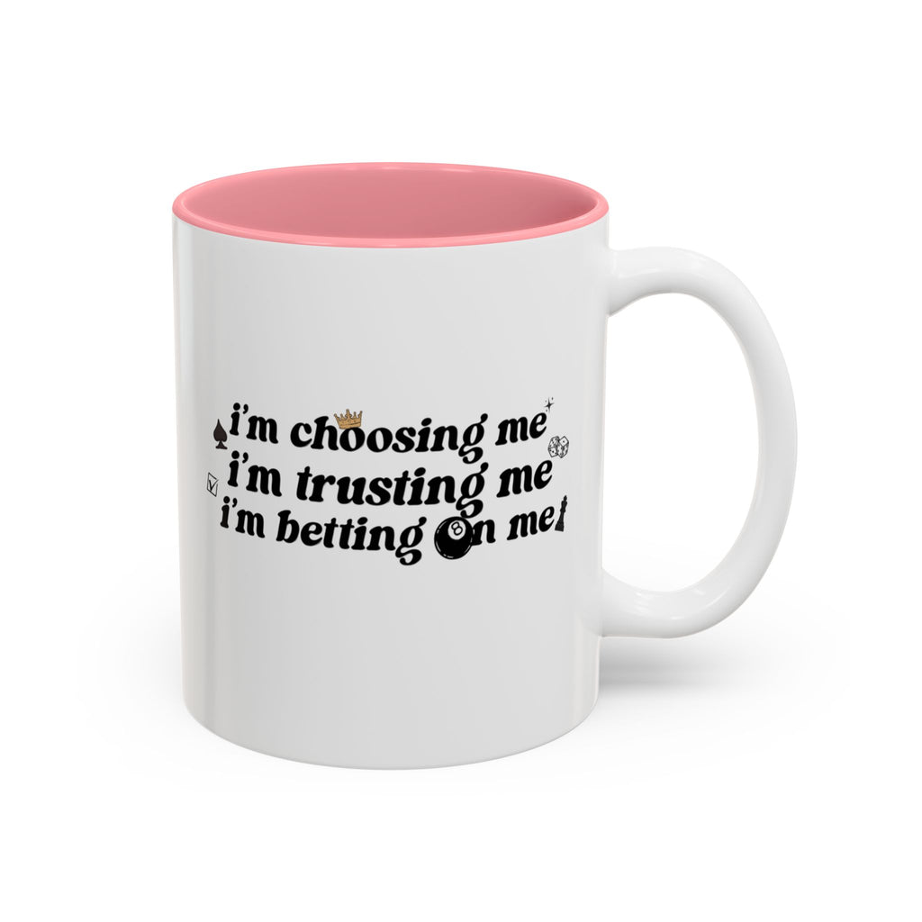 Betting on Me 8-Ball Accent Mug | Motivational Coffee Mug for Creators & Entrepreneurs (11oz/15oz)