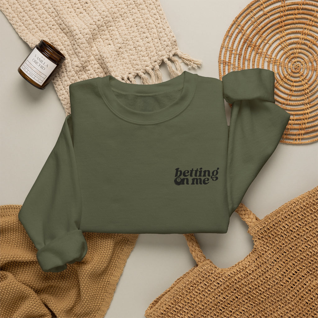 Betting on Me Magic 8 Ball Gildan 18000 Double Sided Sweatshirt
