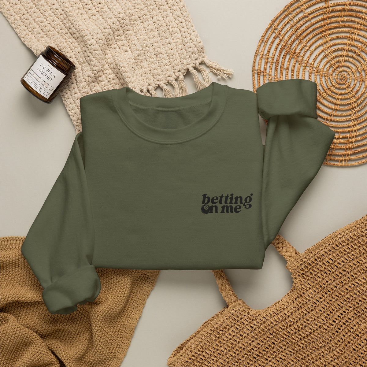 Betting on Me Magic 8 Ball Gildan 18000 Double Sided Sweatshirt