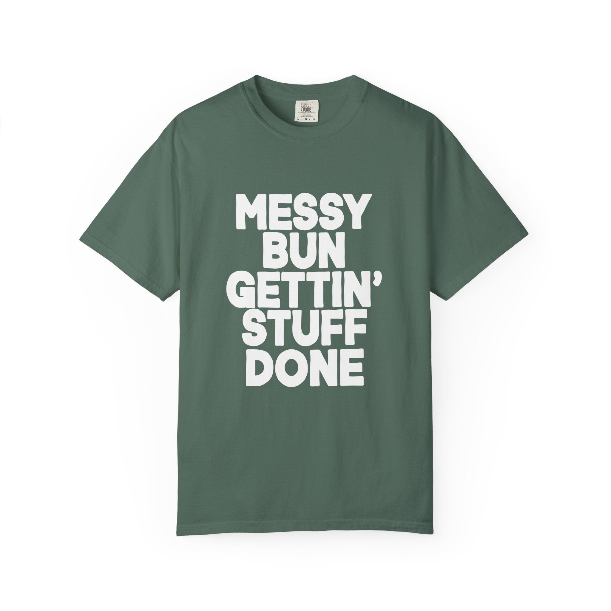 Messy Bun Shirt, Retro Productivity Graphic Tee for Women