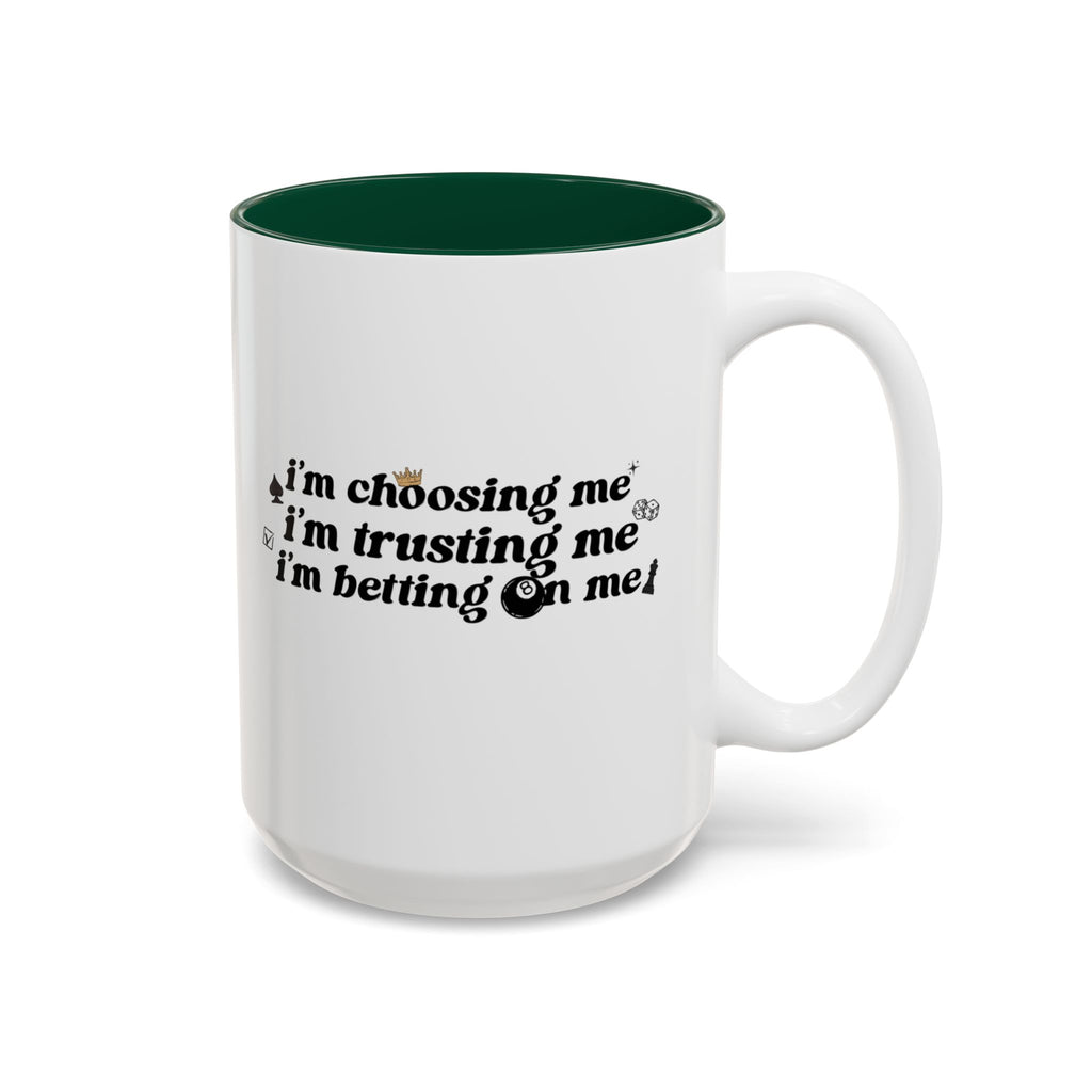 Betting on Me 8-Ball Accent Mug | Motivational Coffee Mug for Creators & Entrepreneurs (11oz/15oz)