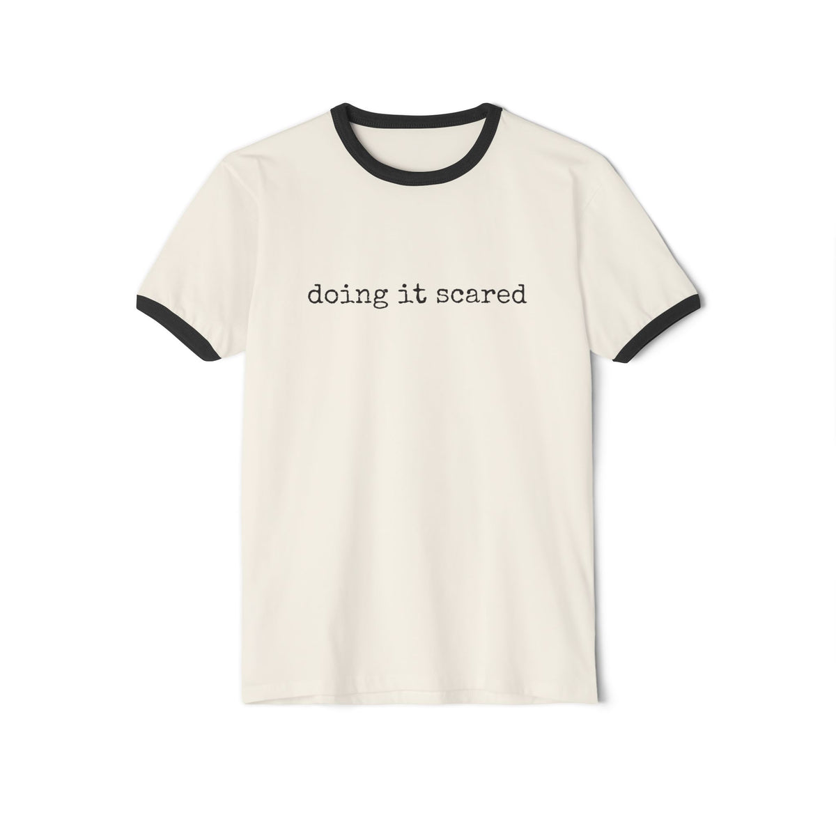 Doing It Scared Single Sided Cotton Ringer Tee