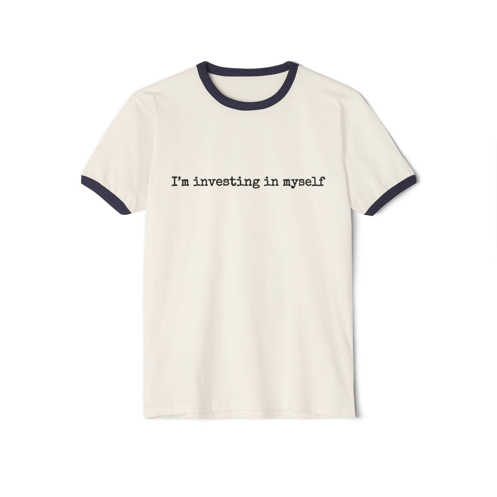 I'm Investing in Myself Retro Cotton Ringer Single Sided Tee