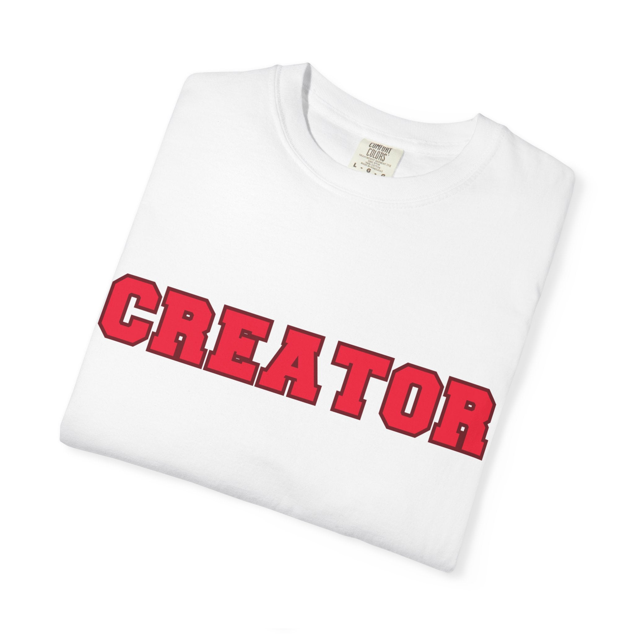 CREATOR Block Varsity Letters, Comfort Colors Tee