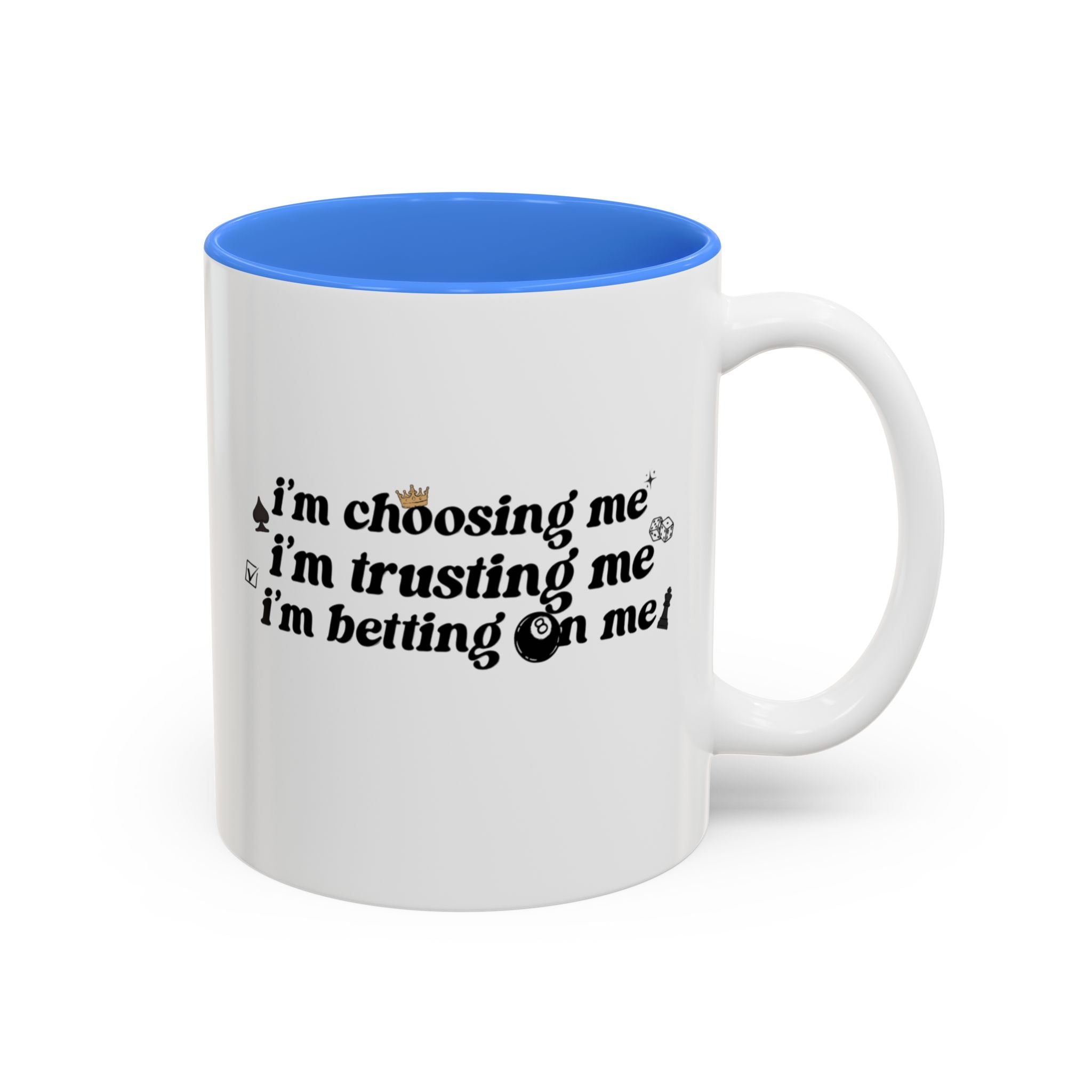 Betting on Me 8-Ball Accent Mug | Motivational Coffee Mug for Creators & Entrepreneurs (11oz/15oz)