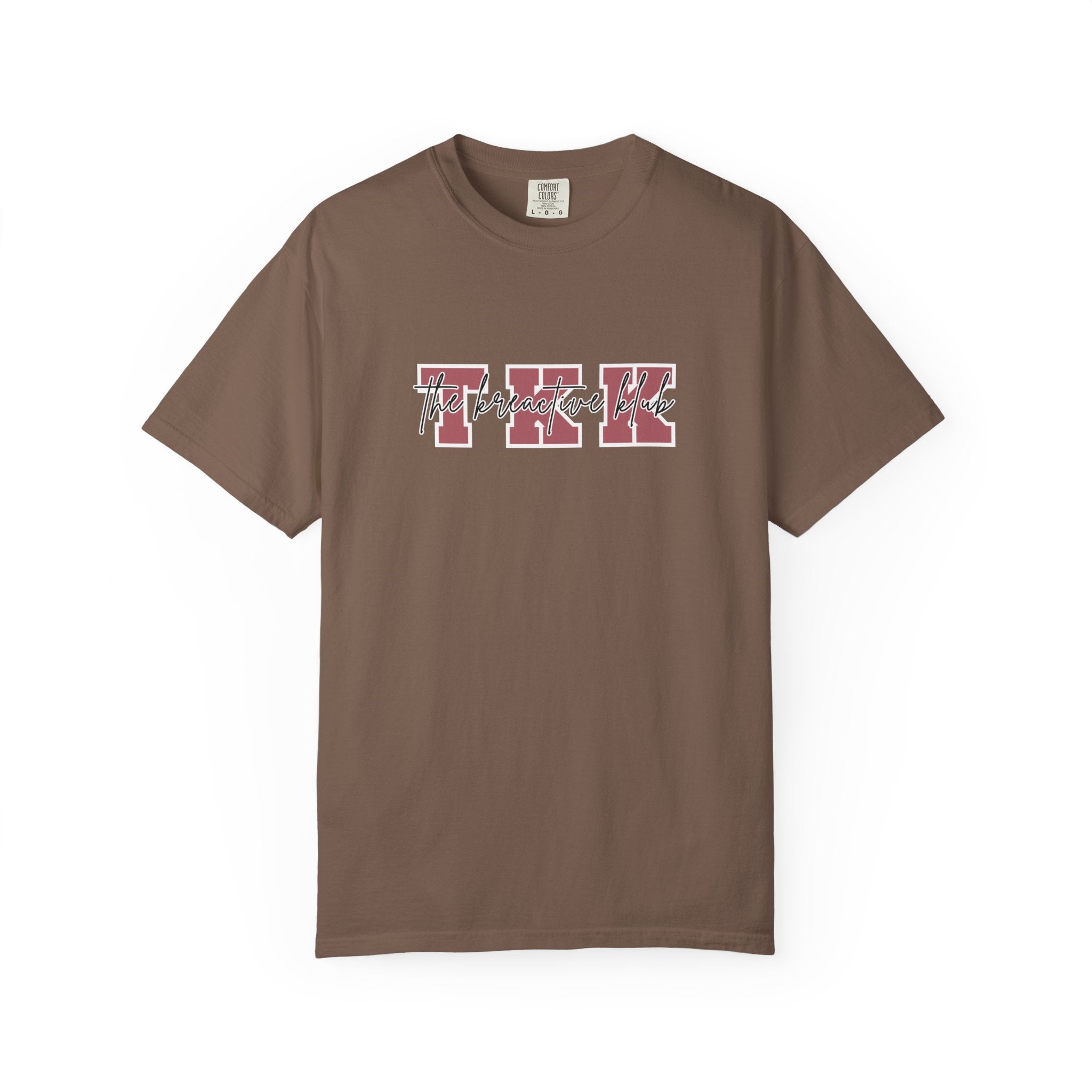 TKK Block Initials (Pink & White) Comfort Colors  Single Sided Tee