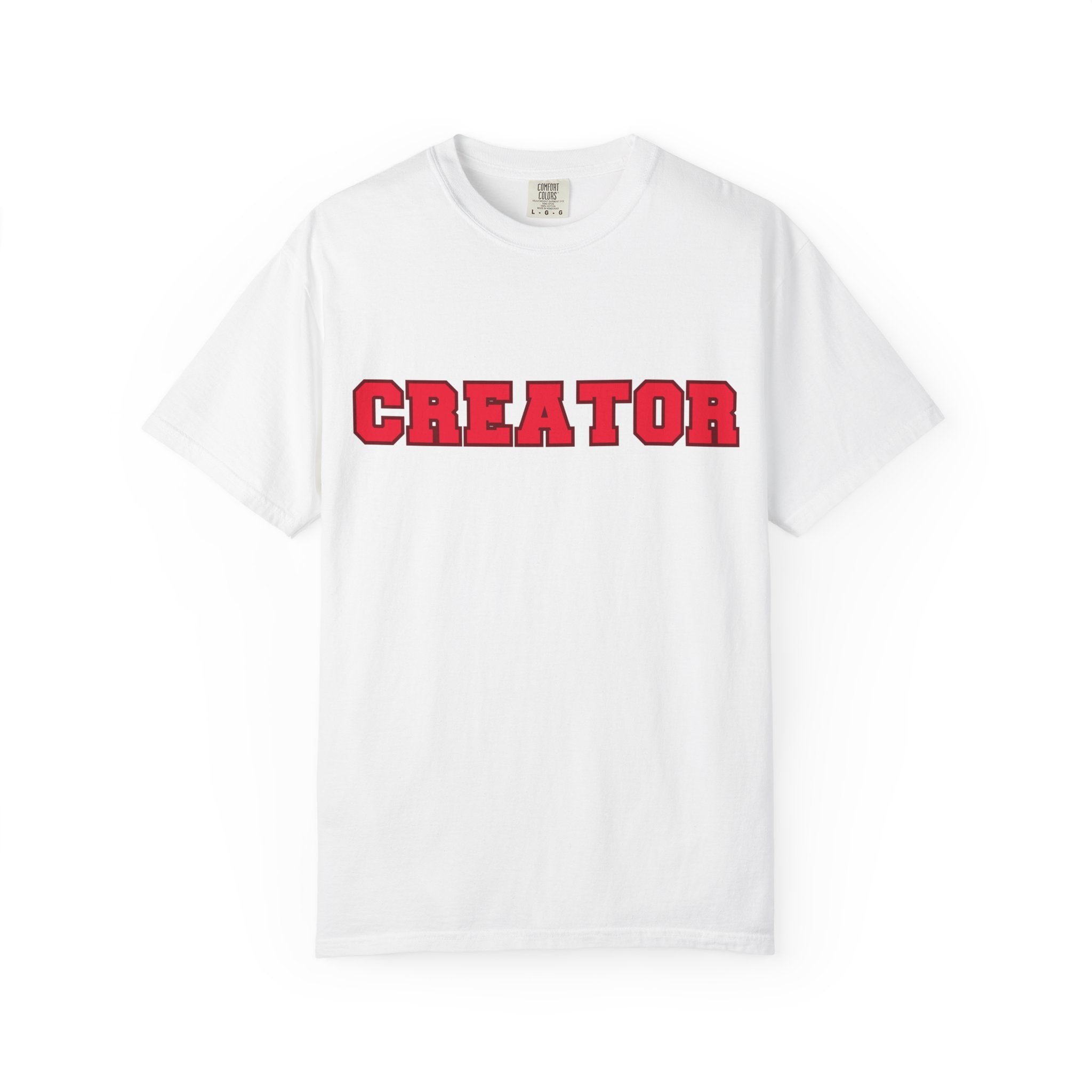 CREATOR Block Varsity Letters, Comfort Colors Tee
