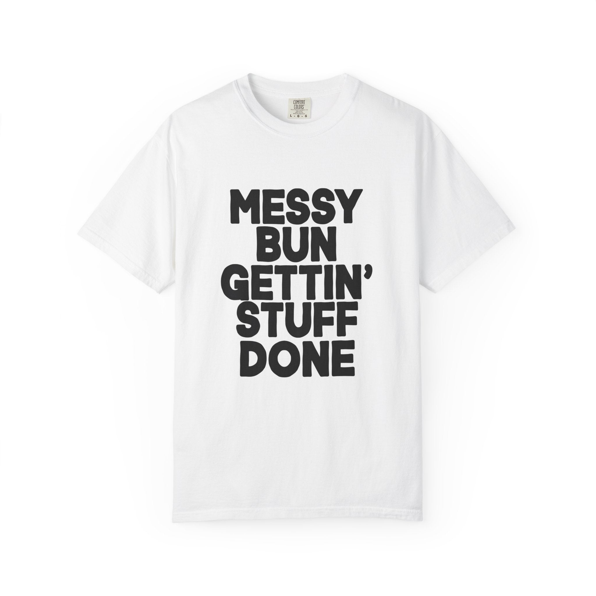 Messy Bun Shirt, Retro Productivity Graphic Tee for Women