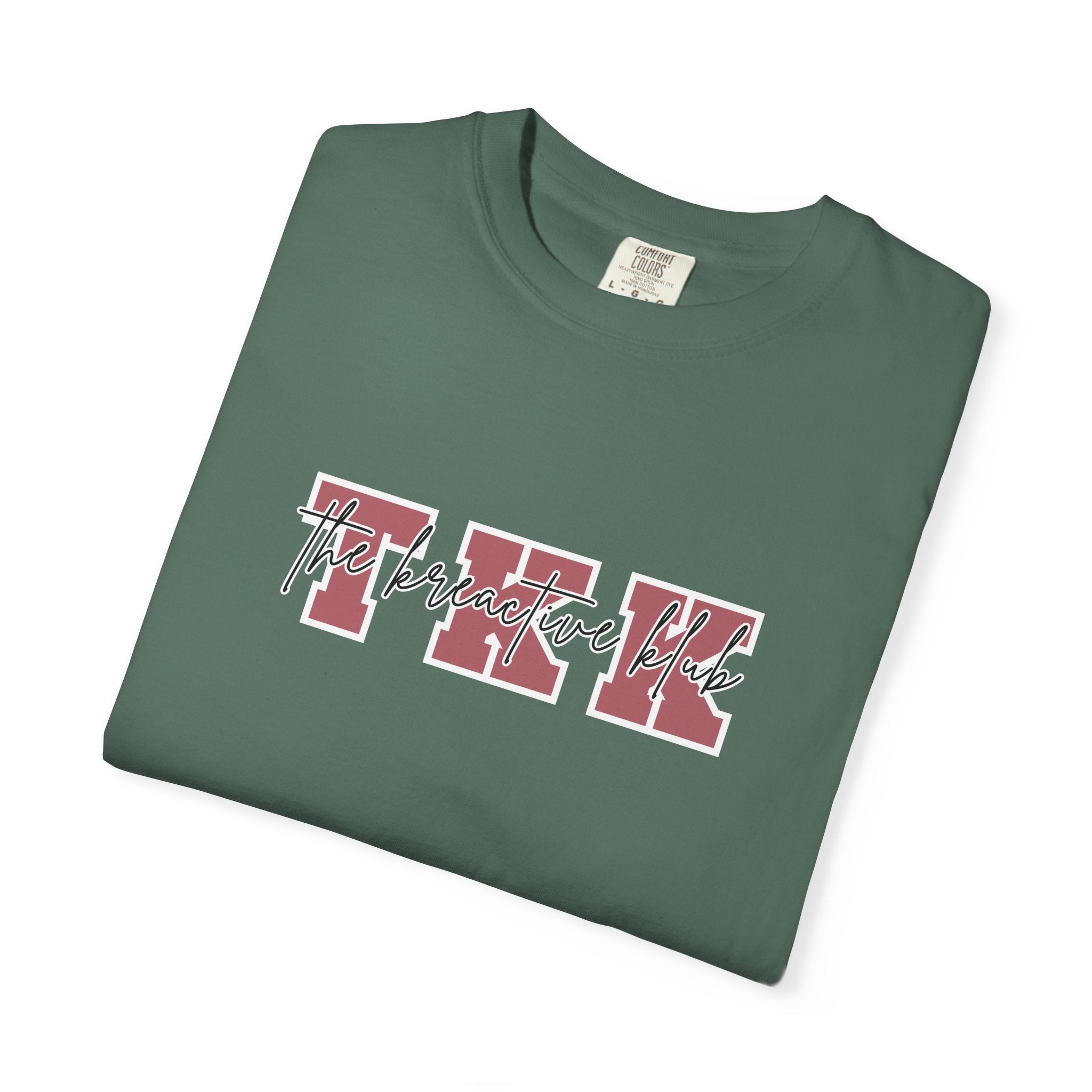 TKK Block Initials (Pink & White) Comfort Colors  Single Sided Tee