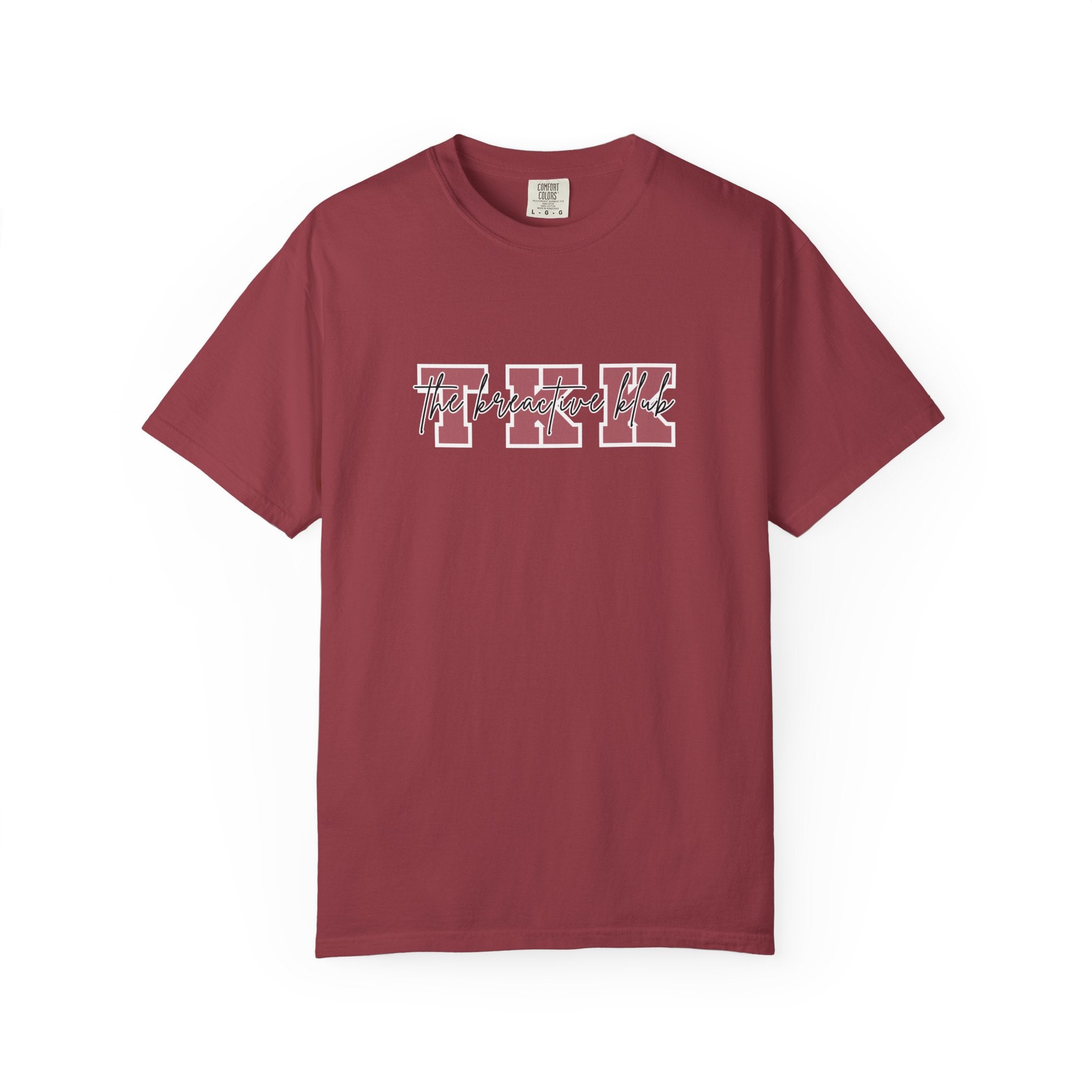 TKK Block Initials (Pink & White) Comfort Colors  Single Sided Tee