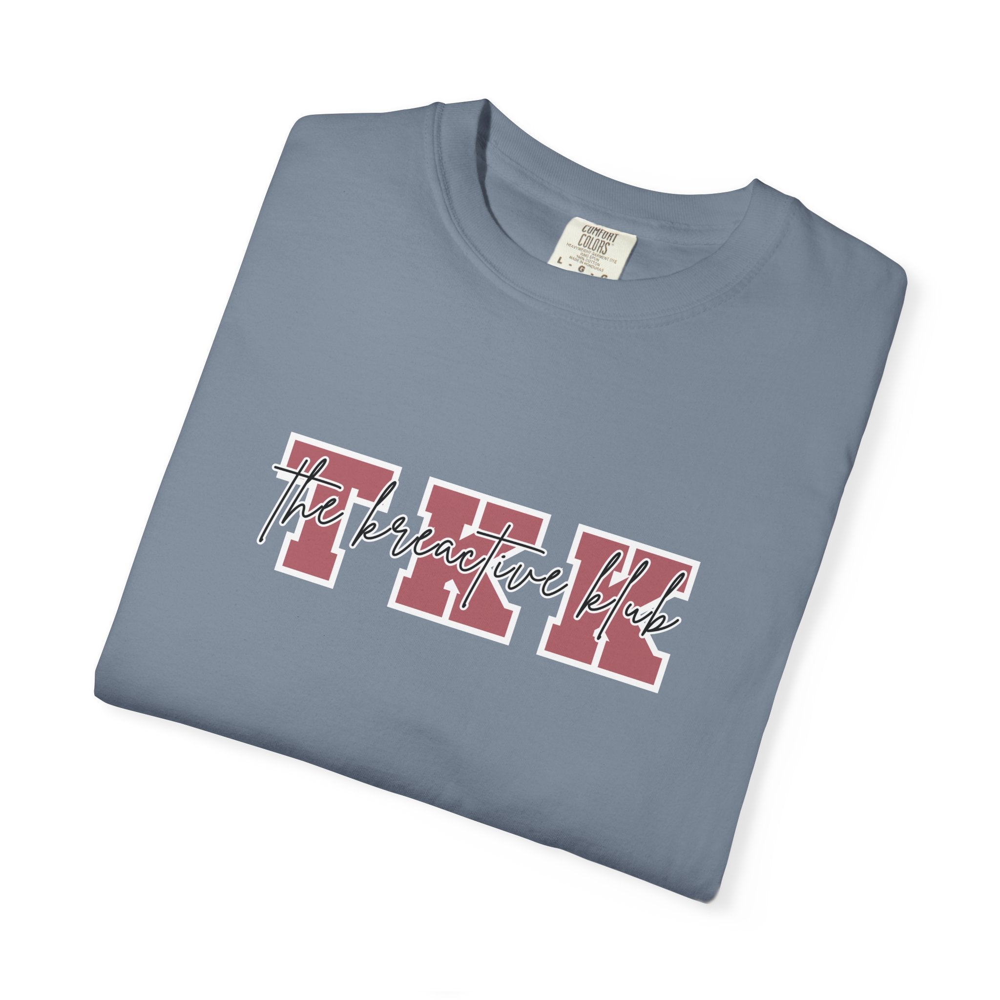 TKK Block Initials (Pink & White) Comfort Colors  Single Sided Tee