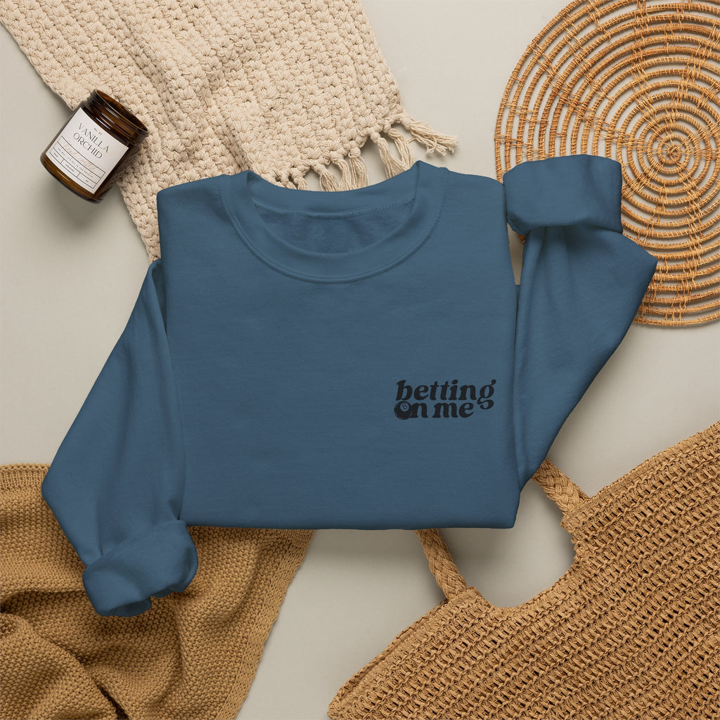 Betting on Me Magic 8 Ball Gildan 18000 Double Sided Sweatshirt