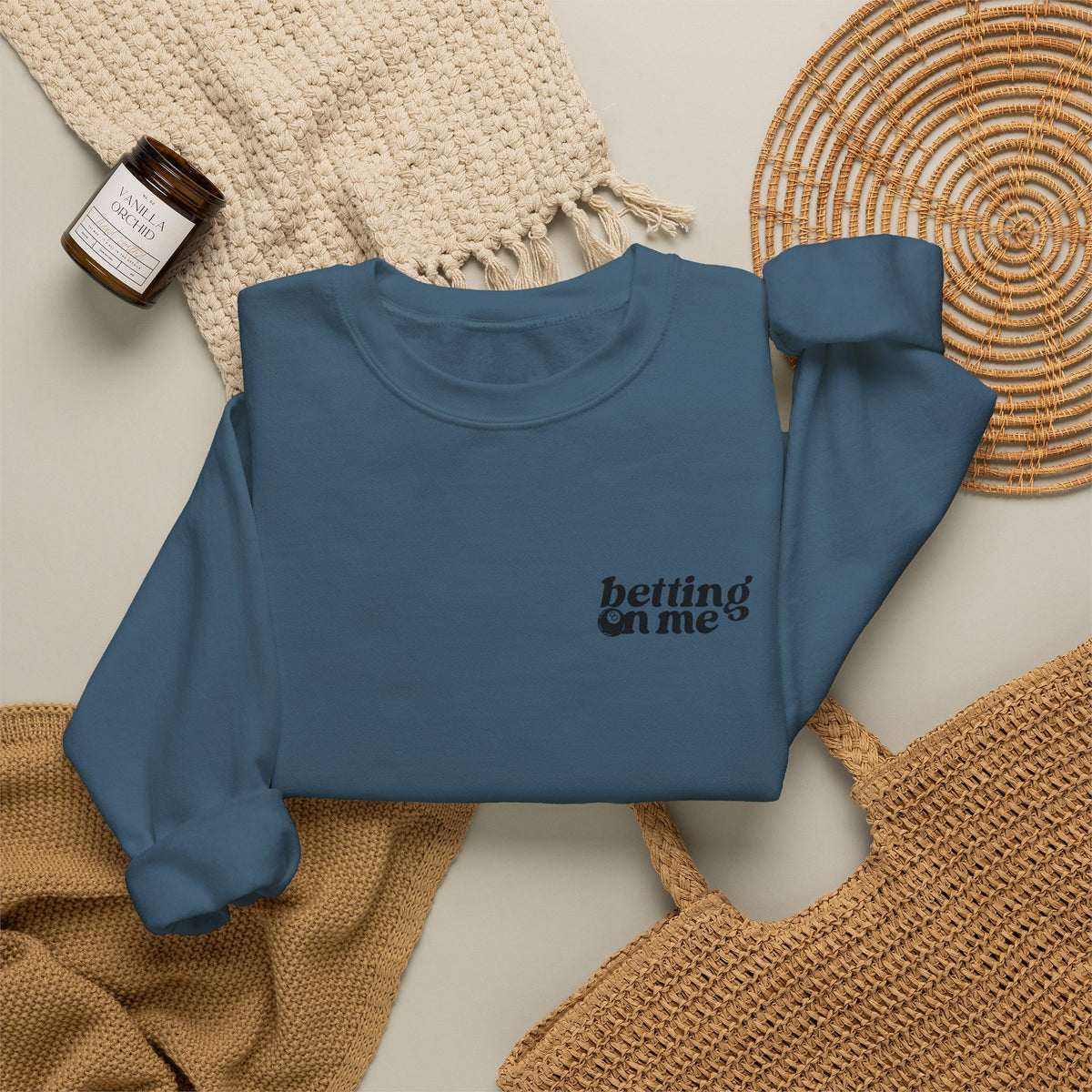 Betting on Me Magic 8 Ball Gildan 18000 Double Sided Sweatshirt