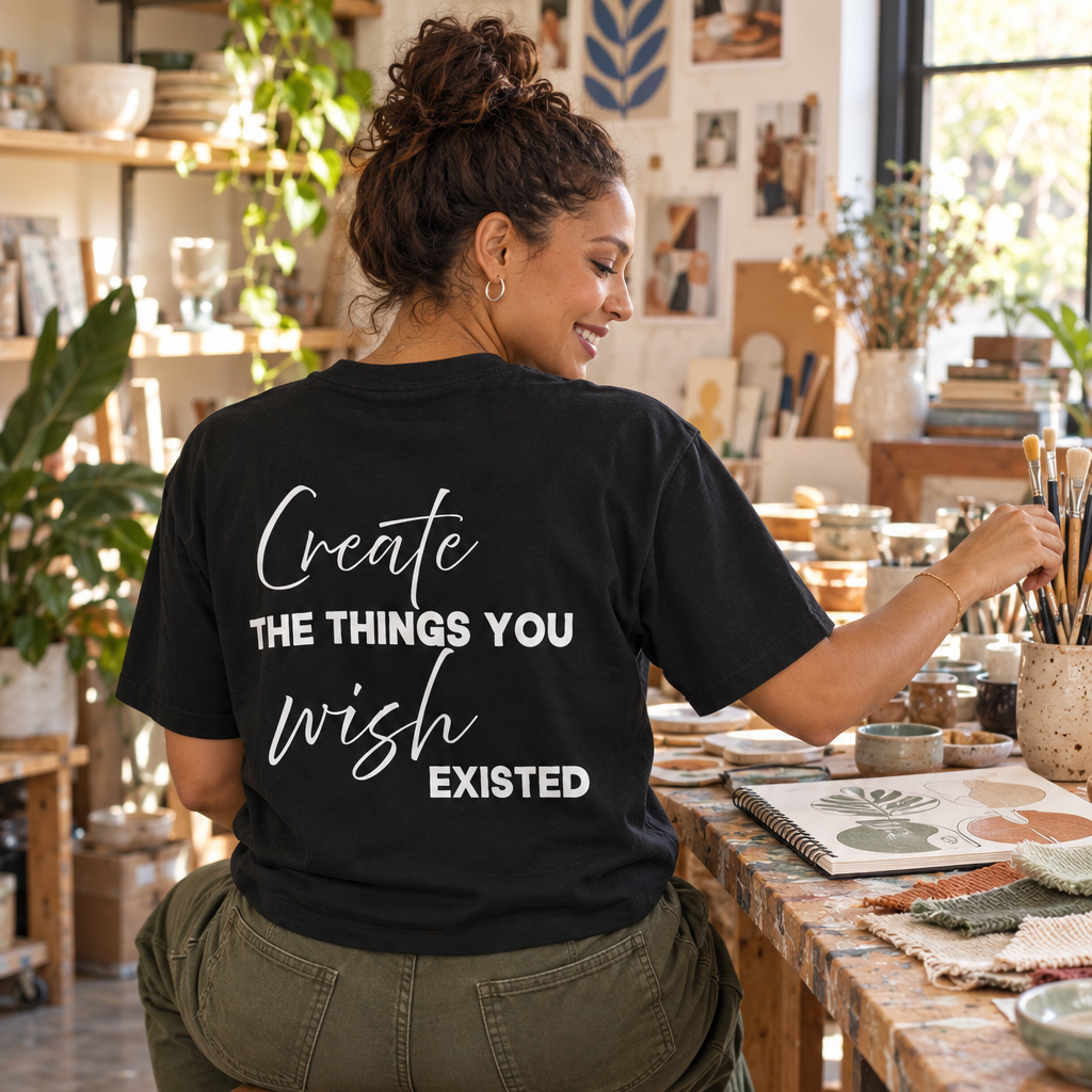 Create What You Wish Existed Comfort Colors Double Sided Tee