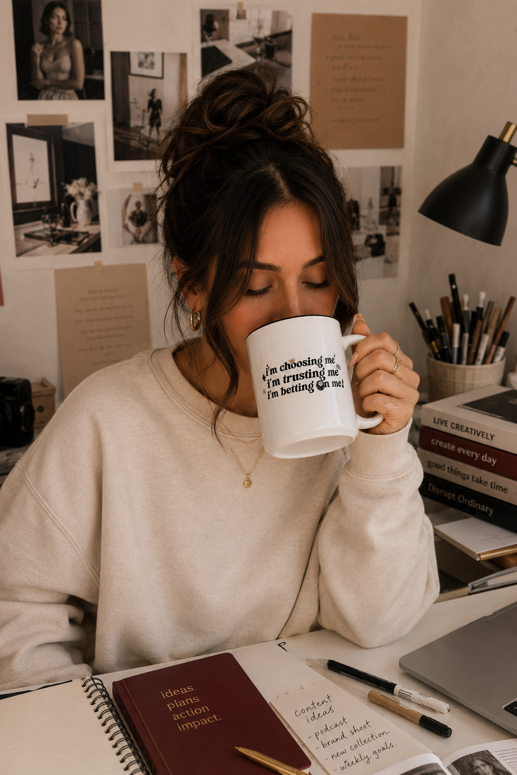 Betting on Me 8-Ball Accent Mug | Motivational Coffee Mug for Creators & Entrepreneurs (11oz/15oz)
